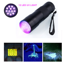 12LED UV Flashlight Detector de Dinheiro UV Luz Luz Black Grasp Scorpion Light